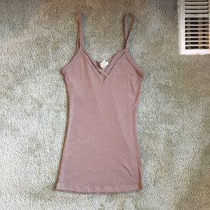 Caged Front Brown Cami Tank Top Size M